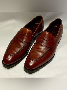 Crockett & Jones "Banbury" Penny Loafers, Chestnut, size 9.5